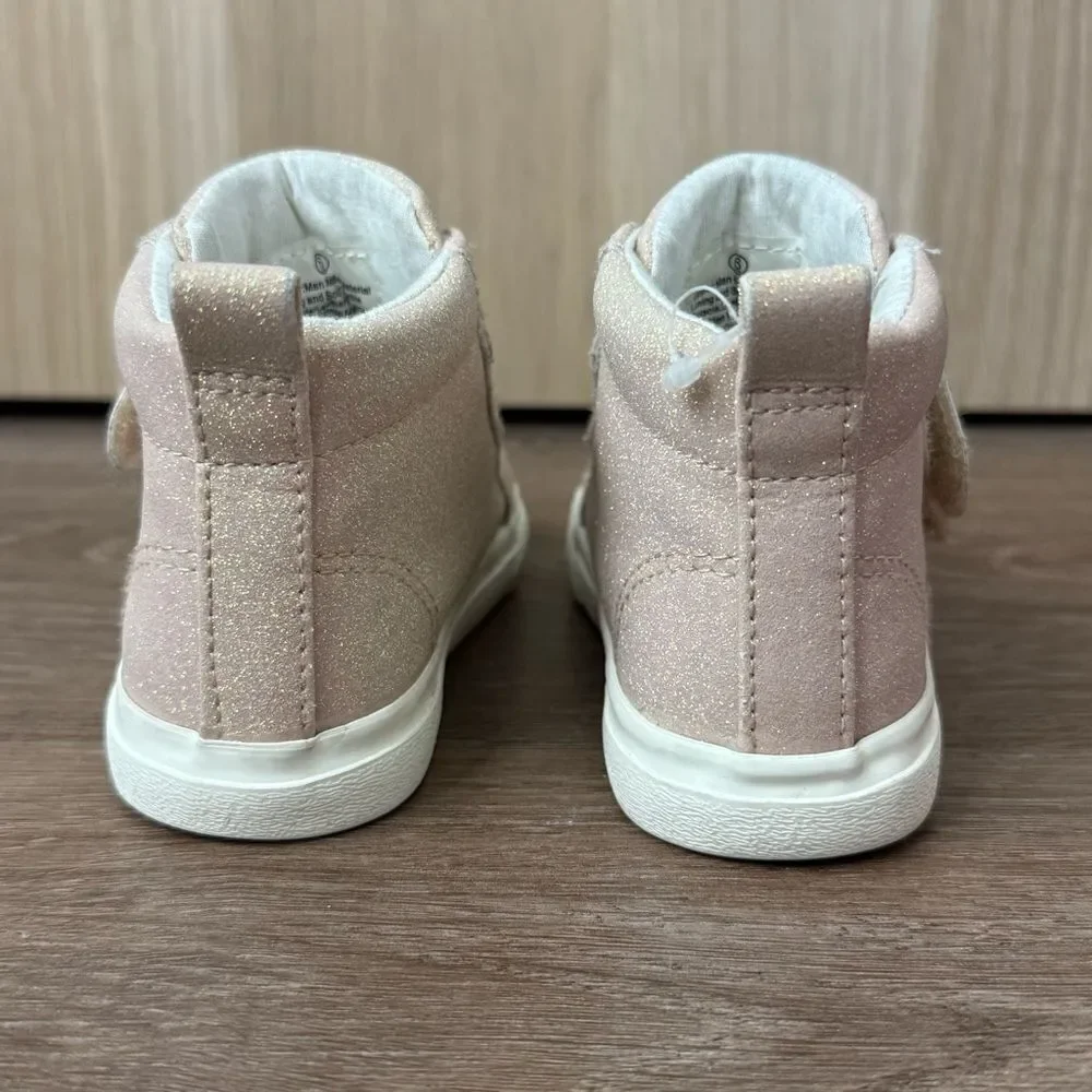 Cat & Jack Sparkly High-Top Strap Sneakers – Toddler Size 6